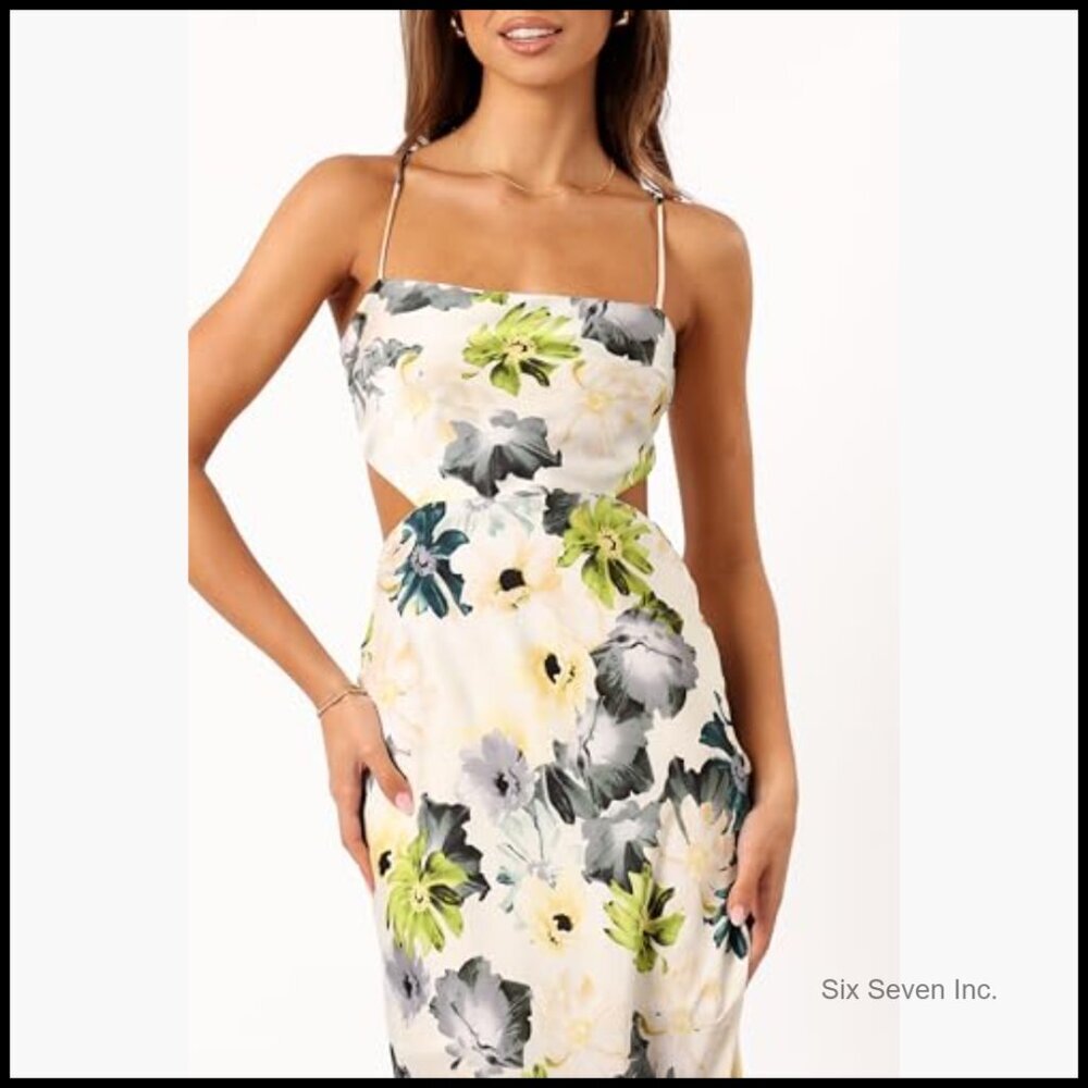 Maxi Dress with Halter Neckline and Side Cut Out Detail - Picture 6 of 6